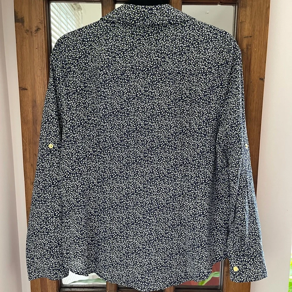 MICHAEL Michael Kors Women's Petite Printed Floral Front-Zip Shirt/Top US LP - Picture 7 of 17